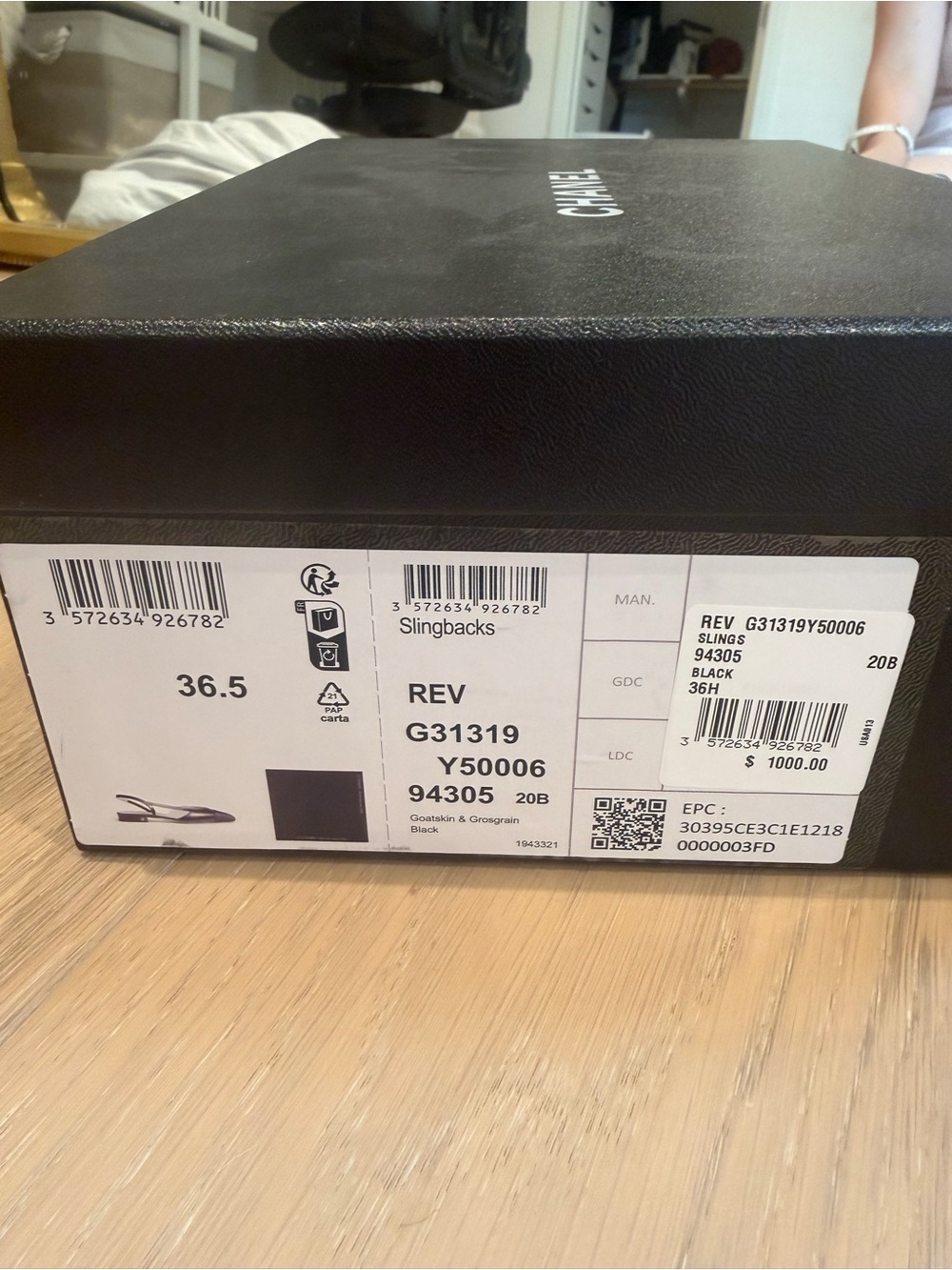 CHANEL Black Leather Slingback Flats - Picture 11 of 11